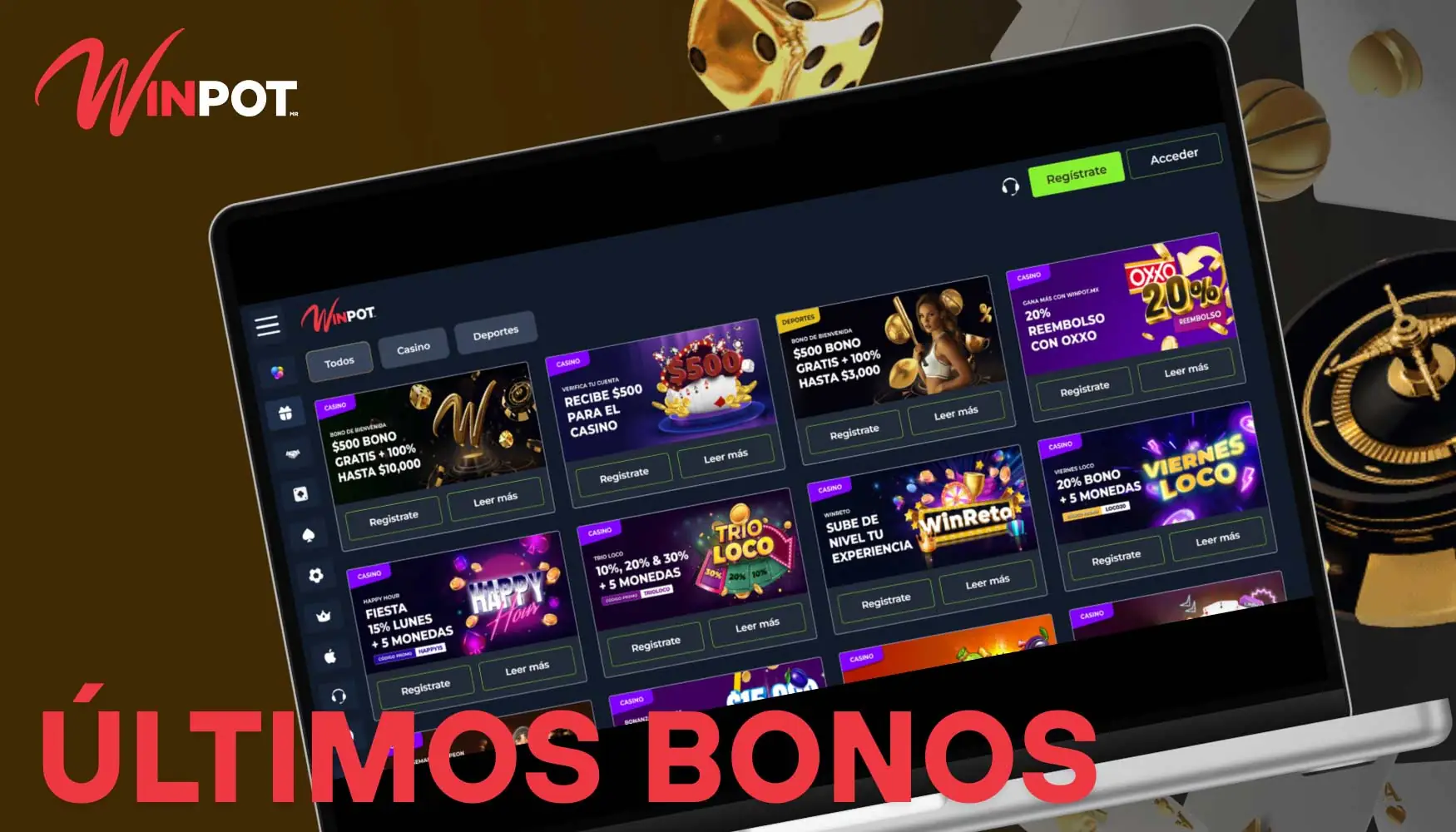 Winpot ofrece una gran variedad de generosos bonos