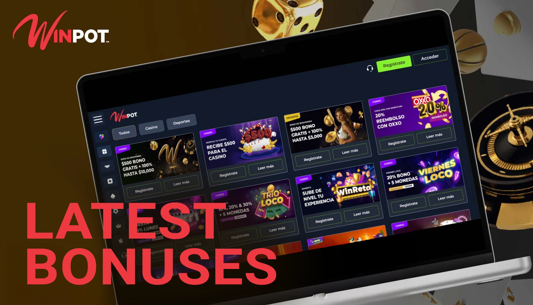 Winpot offers a wide variety of generous bonuses