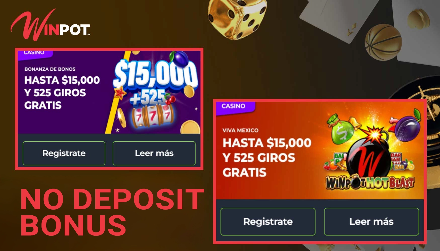 Winpot offers a no-deposit bonus
